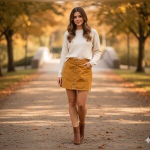 American Eagle Outfitters Gold A-line Mini Skirt Casual Size‎ 8
